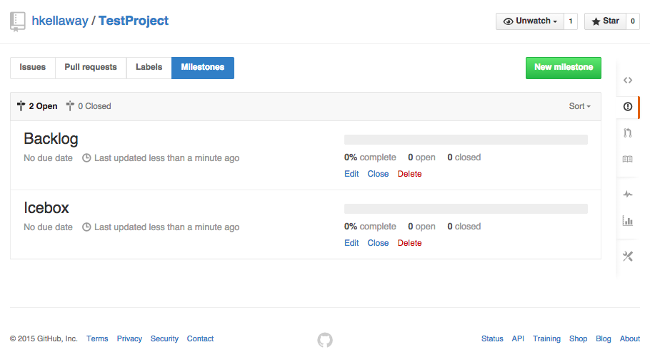 Github Issues Milestones